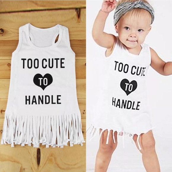 Other - Too Cute To Handle Fringe Tank Top 2T